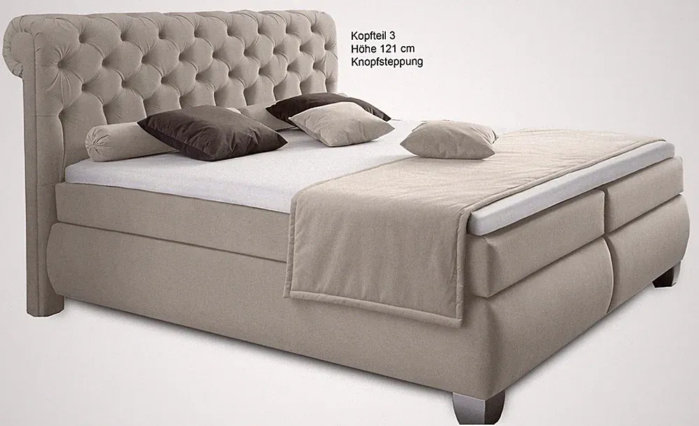 Hapo Chester Boxspringbett Hotelbett Komfortbett Chesterfield Boxspring Bett