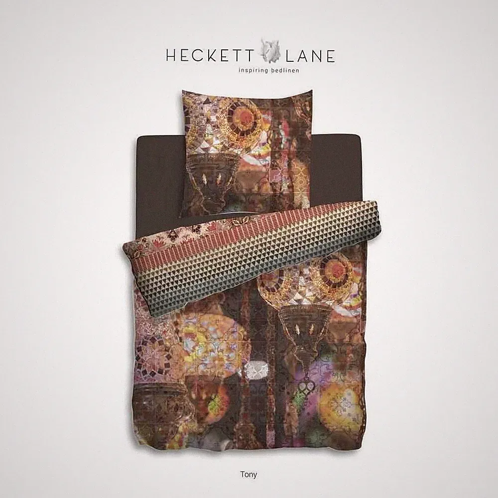Heckett & Lane Mako-Satin Bettwäsche 135x200 cm + 80x80 cm Tony Bunt