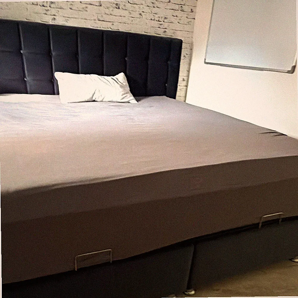 Heidelberger Boxspringbett 180x200 cm Grau mit Stauraum, Matratze, Kopfteil