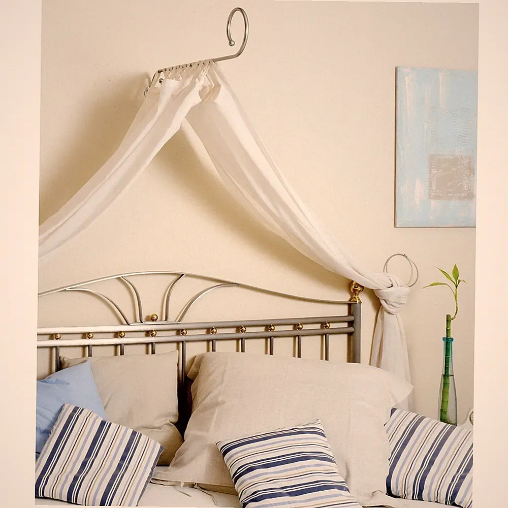 Himmelbett Set 80cm Baldachin chrom matt Himmelbettstange Betthimmel