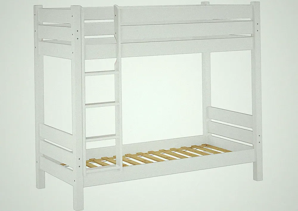 Hochbett Etagenbett Erwachsene weiß 100x200 Rollroste Doppelbett Gästebett