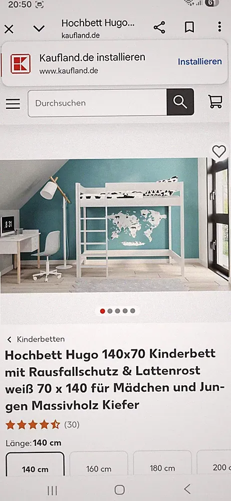 Hochbett Hugo 70×140
