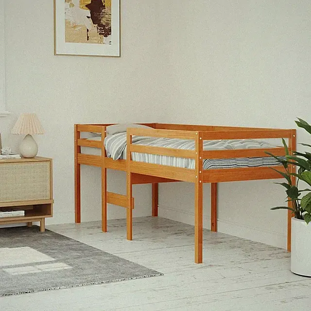 Hochbett Kinderbett Bett Spielbett Etagenbett Stockbett Massivholz Kiefer vidaXL