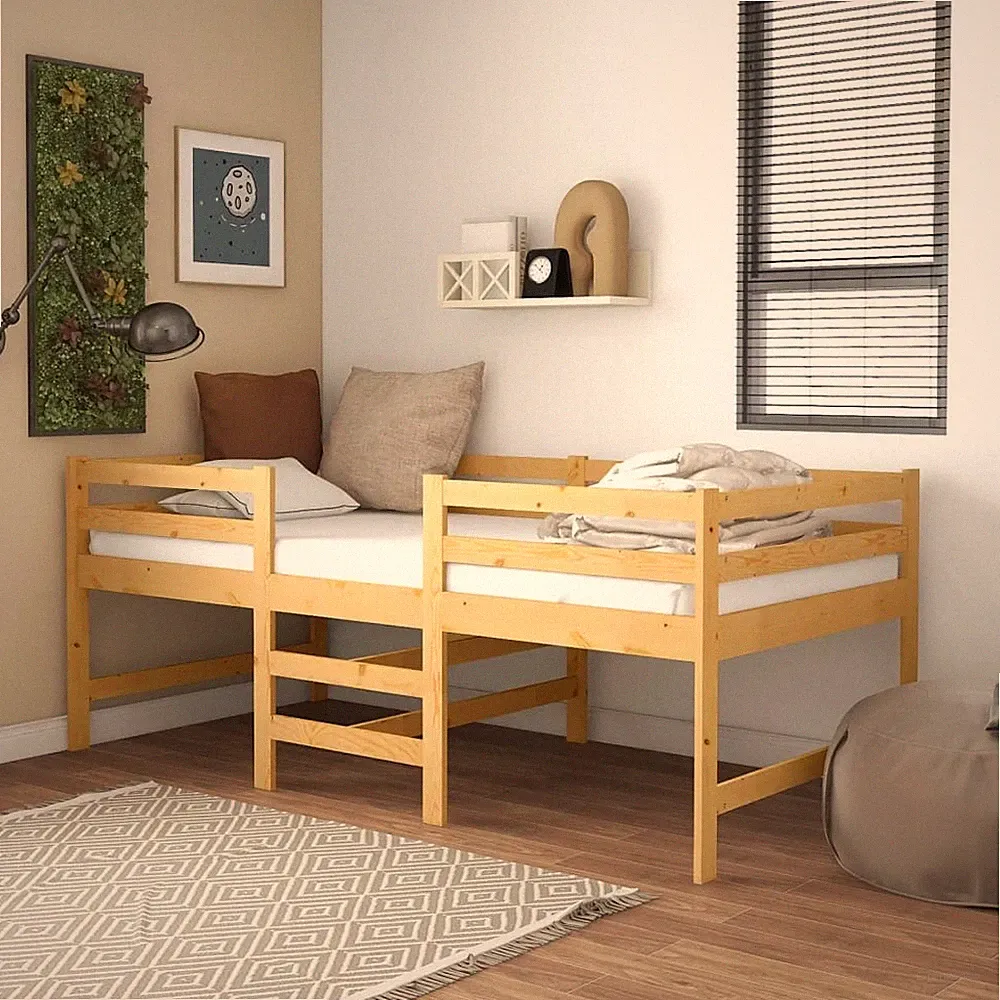Hochbett Kinderbett Massivholzbett Stockbett Spielbett Bettgestelle ohne Matratz