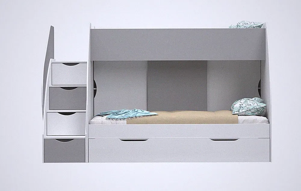 Hochbett Kinderzimmerbett Etagenbett Doppelbett Stockbett mit Bettkasten MARTIN