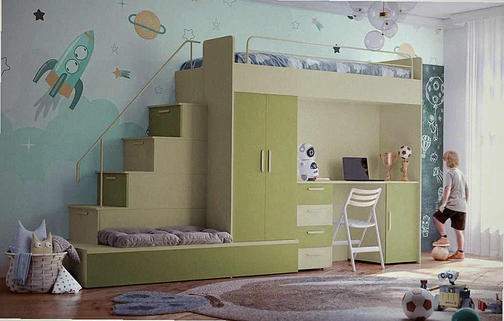 Hochbett mit Schreibtisch – Für mehr Platz und Ordnung im Kinderzimmer.