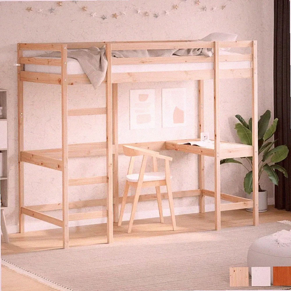 Hochbett mit Schreibtisch Stockbett Etagenbett Kinderbett Holzbett Bettrahmen
