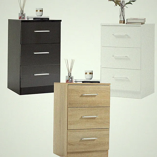 Hochglanz Nachttisch Nachtschrank Kommode Boxspringbett Schlafzimmer Schubladen