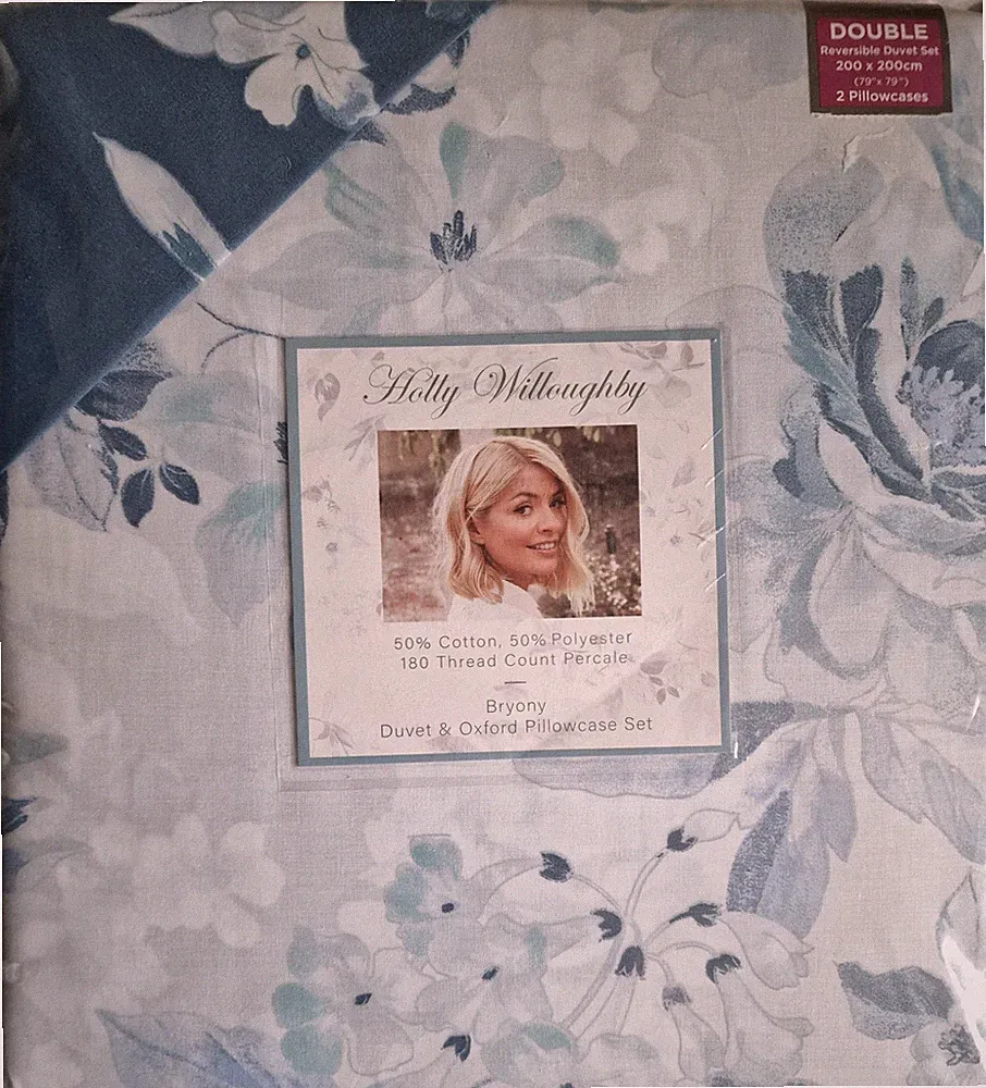 Holly Willoughby Dunelm Bryony Doppel Bettbezug Kissenbezug Set Brandneu mit Etikett