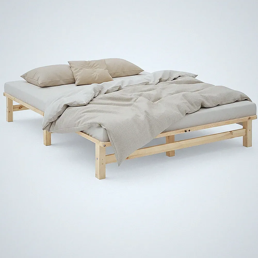 Holzbett 160x200 cm massiv inkl Lattenrost Doppelbett Palettenbett Homestyle4u