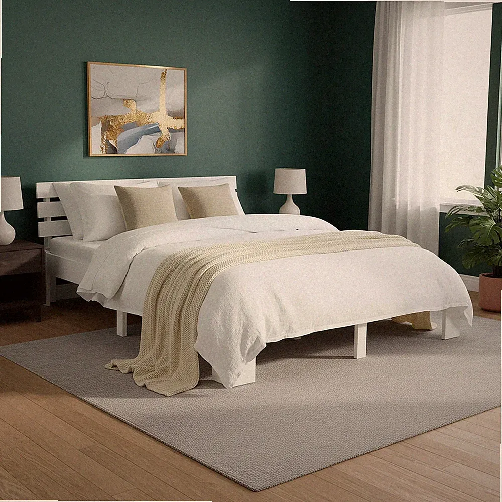 Holzbett 180x200 Bett Massiv mit Lattenrost Doppelbett Bettgestell Homestyle4u