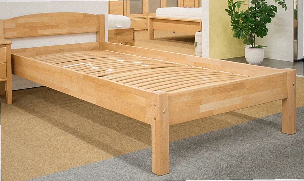 Holzbett 90X200 Buche massiv geölt Einzelbett Bettgestell
