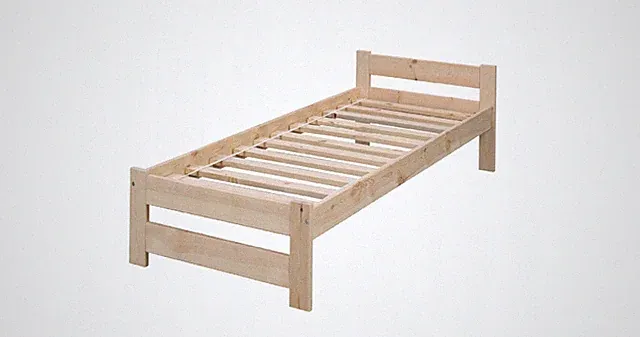 Holzbett 90x200 cm Jugendbett Eko Kinderbett Natur Kiefer Einzelbett