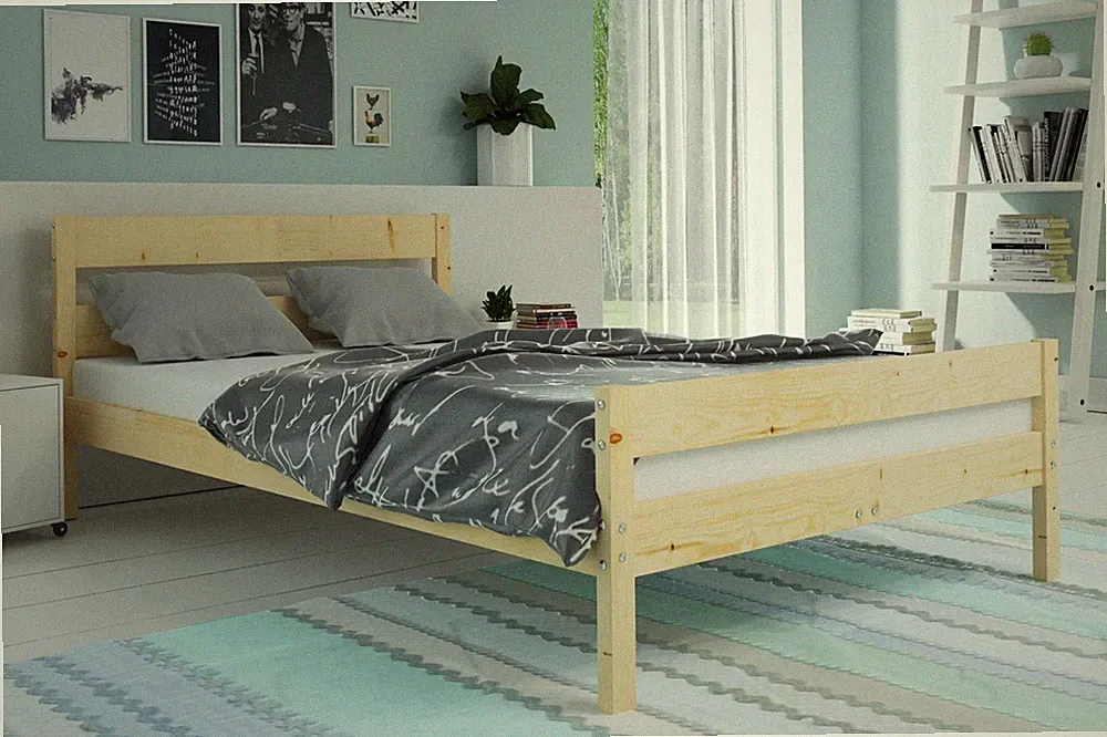 Holzbett Doppelbett Schlafzimmerbett Bettgestell aus Holz mit Lattenrost