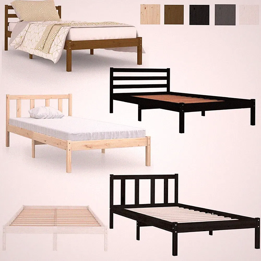 Holzbett Massivholzbett Bettgestell Einzelbett Doppelbett Bett mit Lattenrost