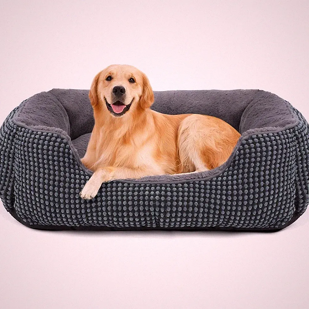 Hundebett Groß Hunde Waschbar Flauschig Rutschfest Katzenbett 89x63cm
