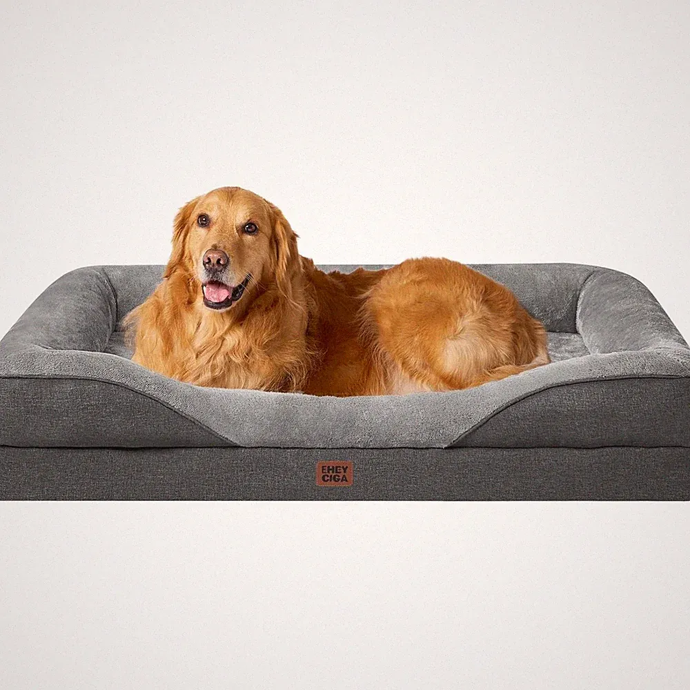 Hundebett Orthopädisch, Memory Foam, , Groß, Grau, Rutschfest