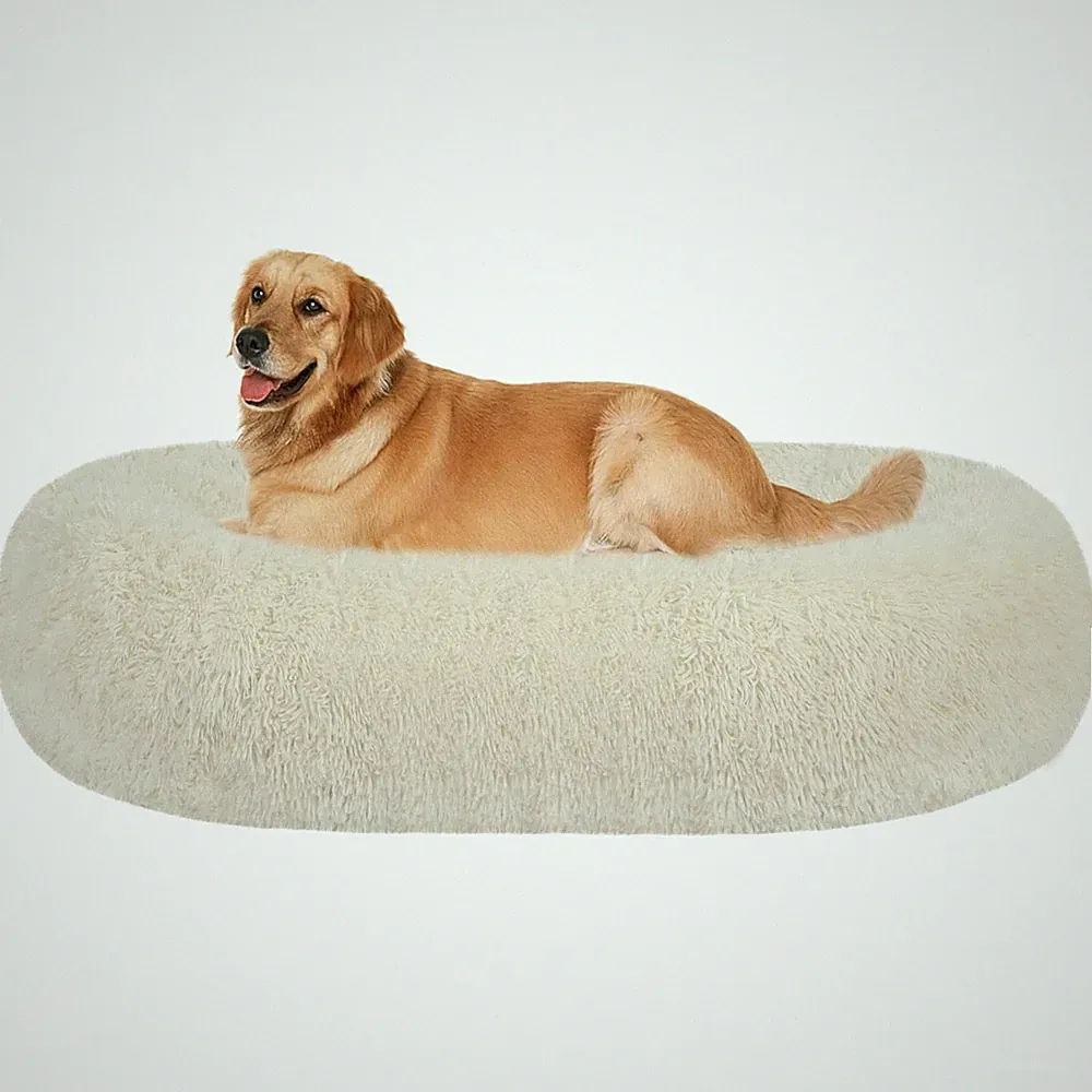 Hundebett rund 100cm Bequem waschbar Anti-Rutsch Hundekissen Katzenbett