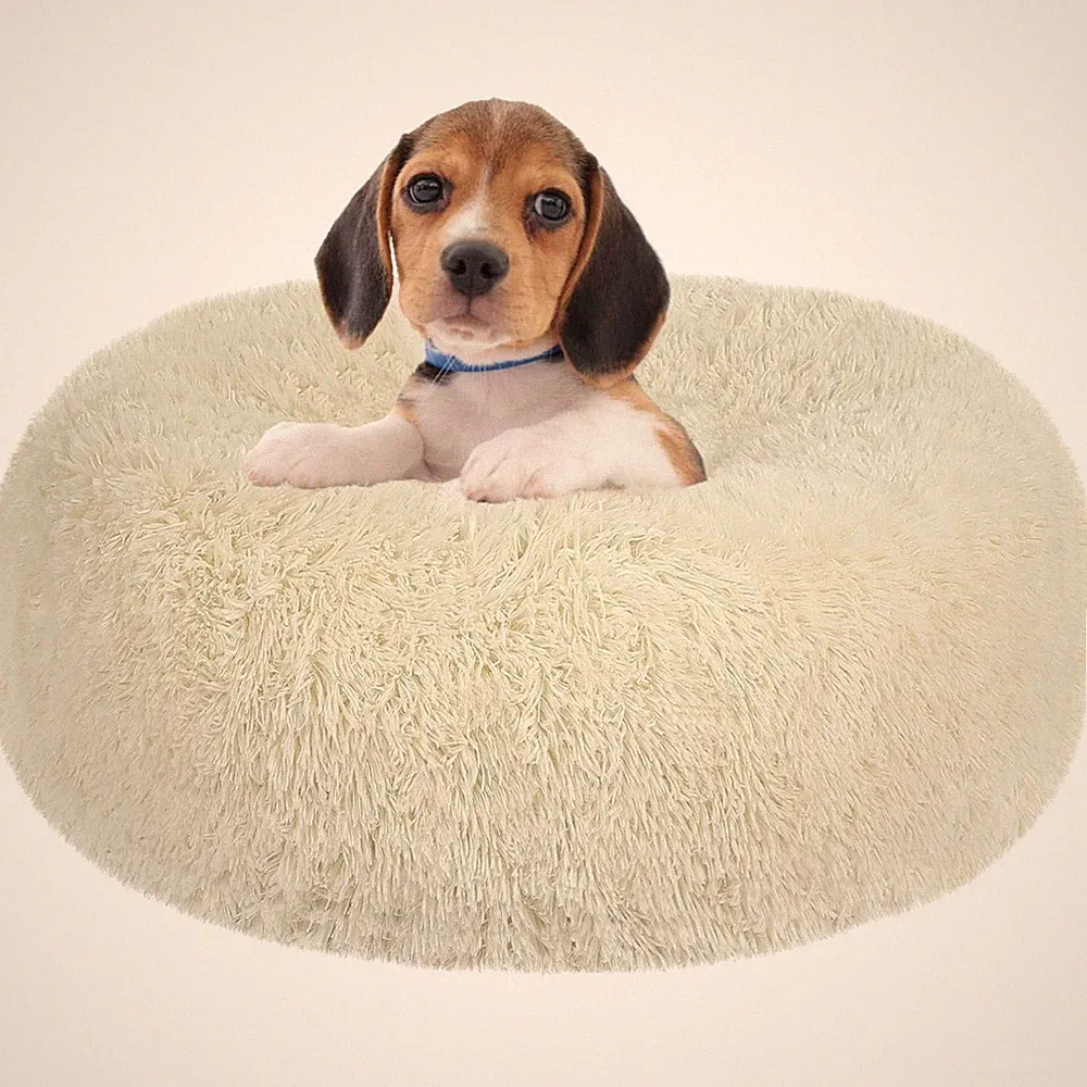 Hundebett rund 60cm, Anti-Rutsch, waschbar, Kuschelig, Bequem, Polyester