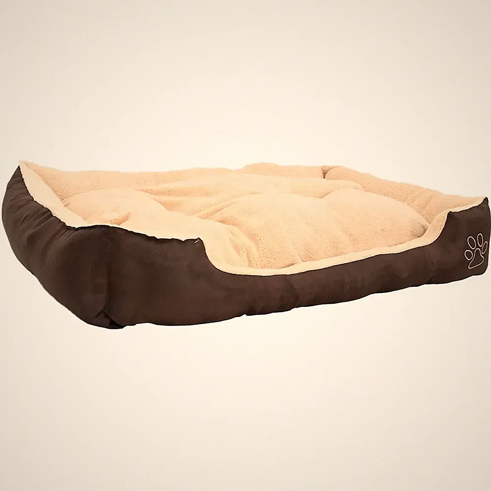 Hundebett Warm Polsterkissen in Größe S,M,L,XL Katzenbett Braun