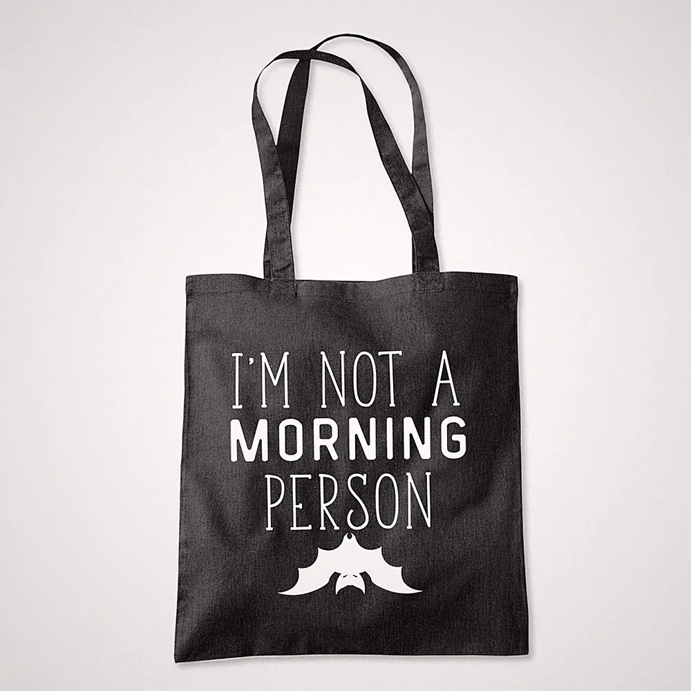 I am Not a Morning Person Bed Sleep Tired Tote Shopping Beach Shopper Tasche