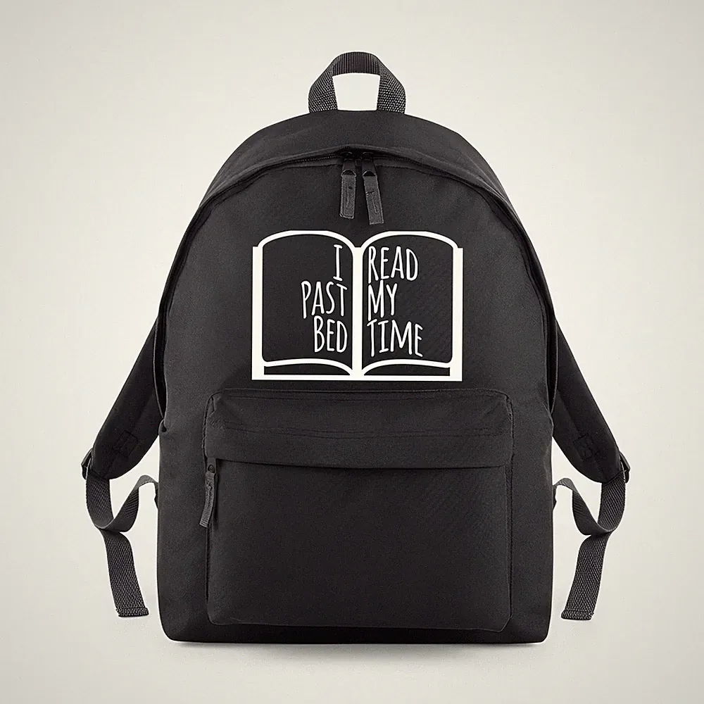 I Read Past My Bed Time Backpack Rucksack Tasche 18L Fassungsvermögen 42 x 31 x 21 cm