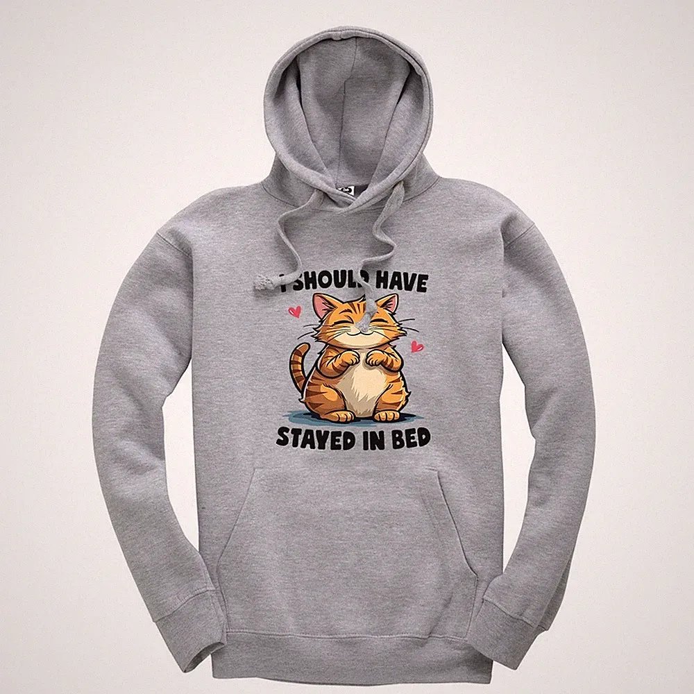 I Should Have Stayed In Bed Erwachsene Hoodie Fun Cat Meme Kapuzenpullover