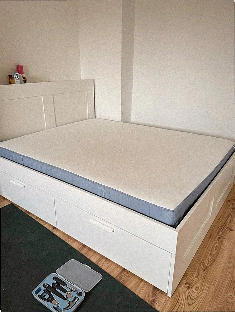 IKEA BRIMNES Schubladenbett mit 4 Schubladen & Stauraum, Weiß 160x200