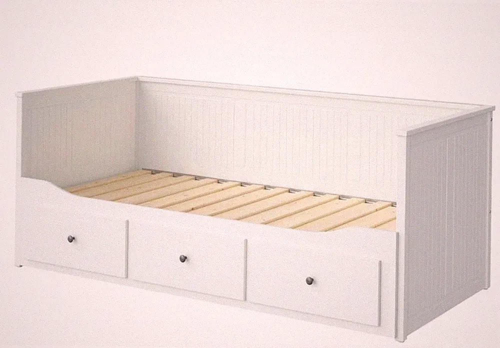 IKEA Hemnes Tagesbett / Ausziehbett mit 3 weissen Schubladen - (Ohne Matratze)