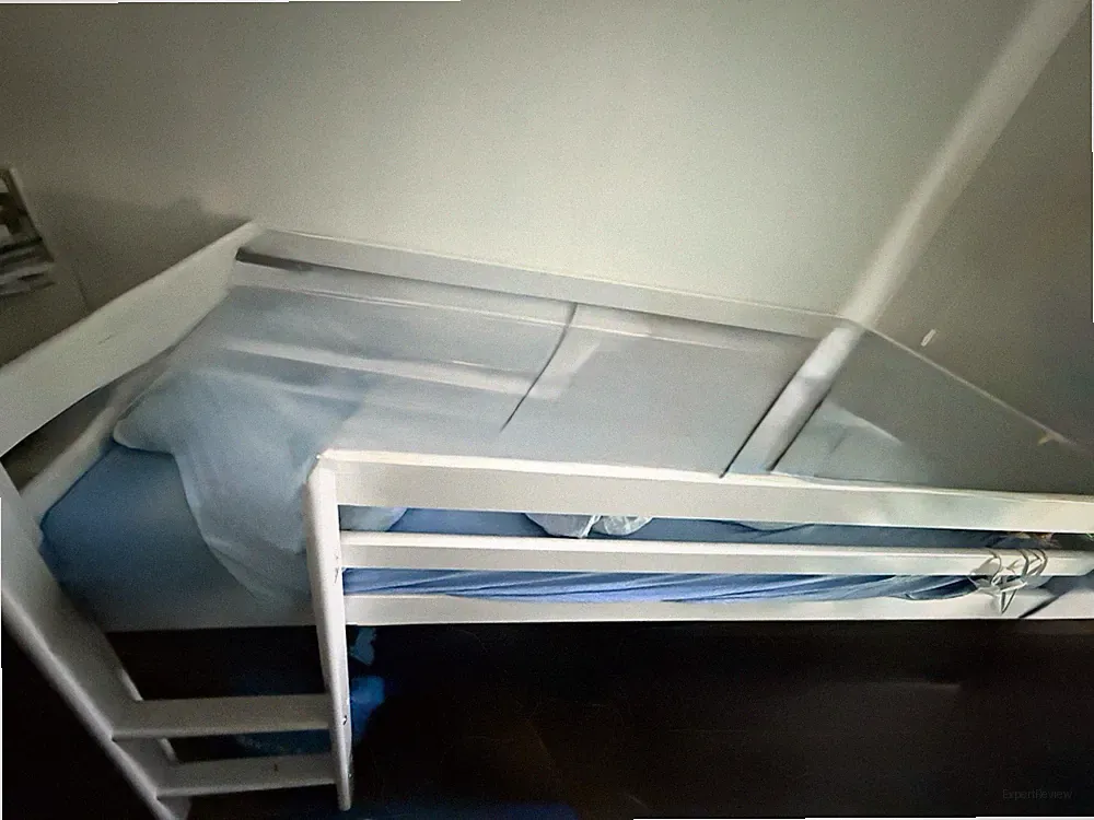 IKEA Kinderbett Bettrahmen Holz weiß 90x200 cm mit Absturzsicherung