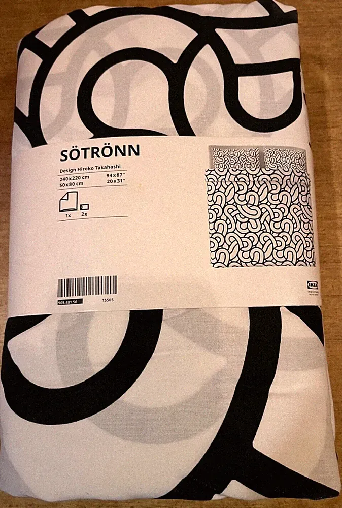 Ikea Sotronn King Size Bettbezug & Kissenbezüge 240 x 220 cm 905.481.56