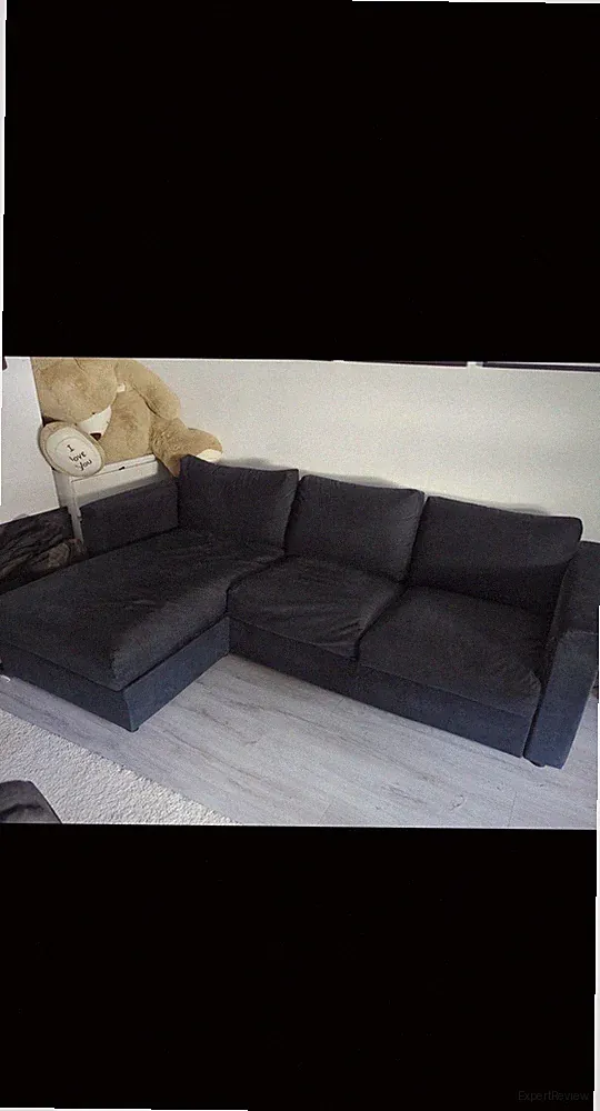 IKEA VIMLE 3er-Sofa, Breite Armlehnen, Schwarzblau Bettkasten