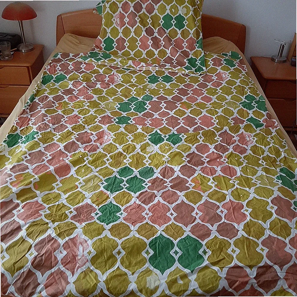IMPRESSIONEN LIVING Wendebettwäsche gelb gemustert 135 x 200 cm
