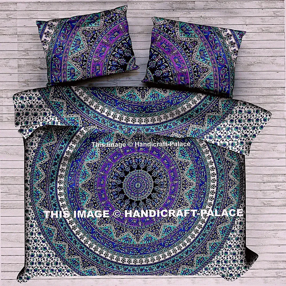 Indische Baumwolle Queen Bettbezug Mandala Bettdecke Doona Bezug Mit Kissenbezug