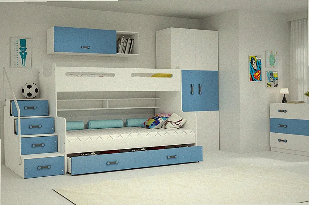 Interbeds Etagenbett Hochbett 200x80cm und 200x120cm Stockbett und Treppen