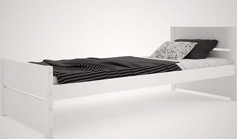 Interbeds Kinderbett Einzelbett Bartek 200x90cm weiß/grau mit Matratze