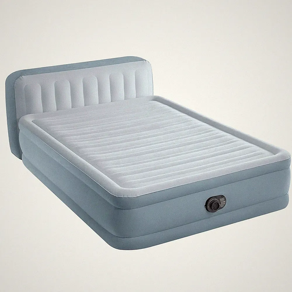 INTEX 64450ND Luftbett DuraBeam Headboard Queen 236x152x86cm mit Pumpe Gästebett
