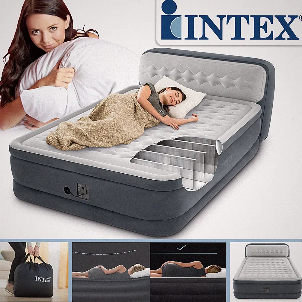 Intex Luftbett mit Pumpe Gästebett Matratze Luftmatratze selbstaufblasend 64448