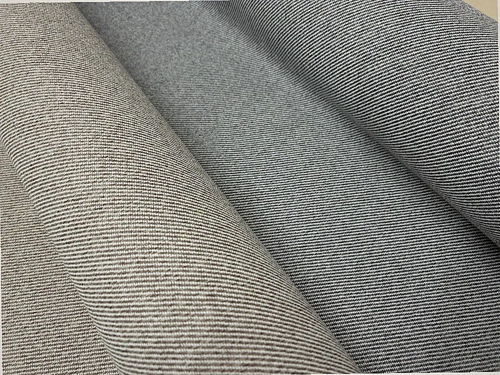 Jeansoptik Twill Stoff 140CM BREIT Gardine Sofa Polsterstoff Grau Beige