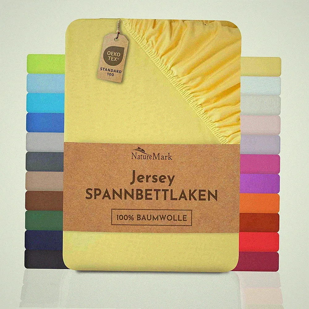 Jersey Spannbettlaken Spannbetttuch Bettbezug 100% Baumwolle viele Farben/Größen