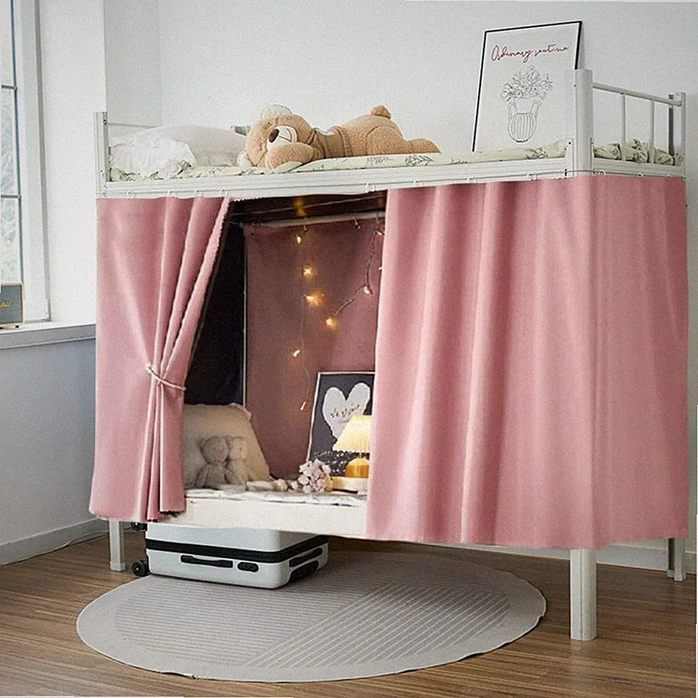 JNGUOSICN Boden Etagenbett Vorhang Student B 47,2" x L 45,3" (1 Paneele), rosa