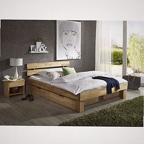Judith Futonbett Bett Doppelbett Holzbett 180 x 200 Kernbuche massiv - 9814-JU-1