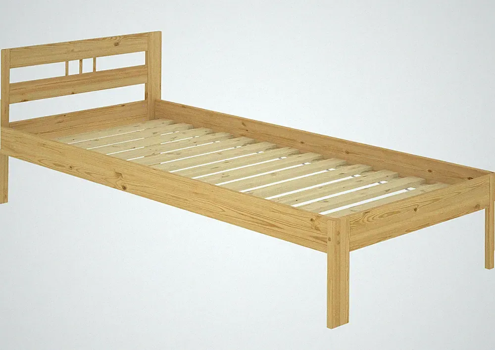 Jugendbett Kiefer Massivholz 100x200 Futon Einzelbett Rollrost Gästebett Holz