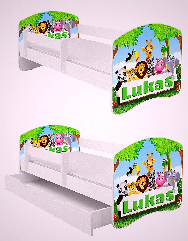 Jugendbett Kinderbett mit einer Schublade und Matratze Weiß 140x70 160x80 180x80