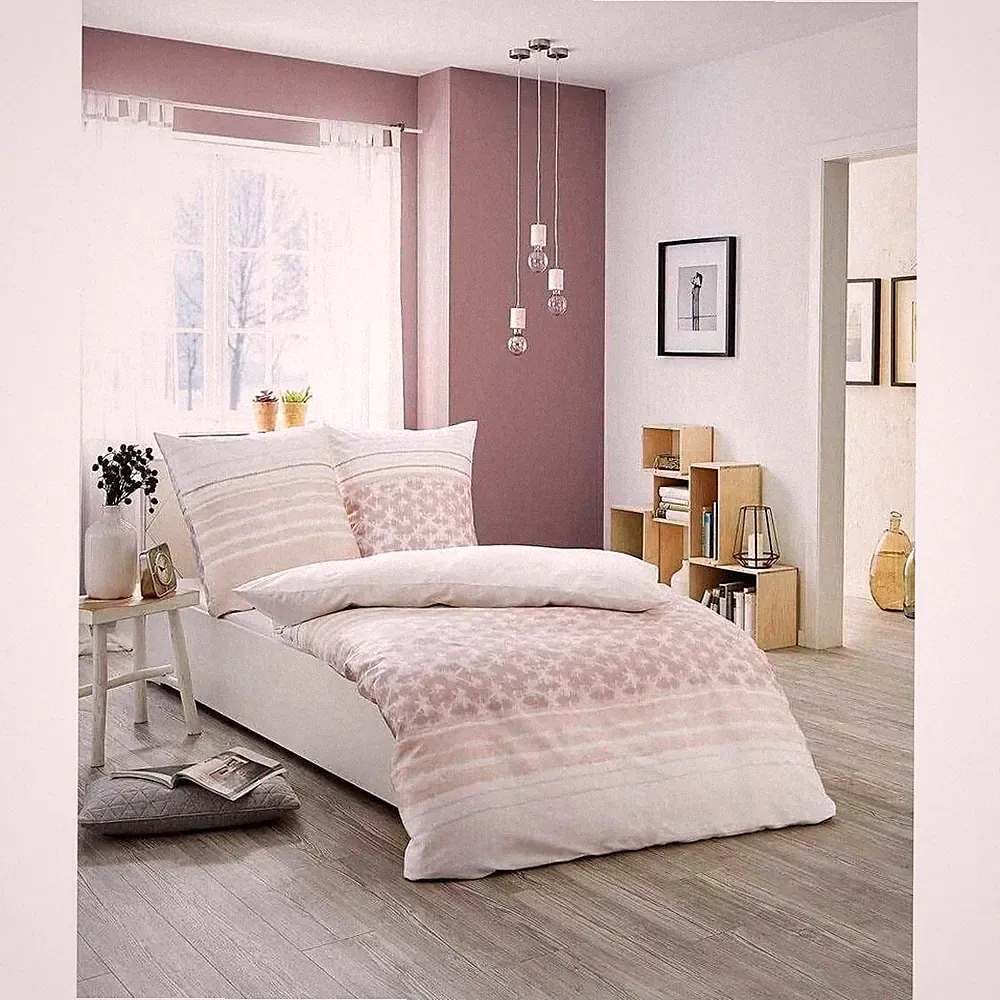 Kaeppel Satin Bettwäsche 135x200 cm + 80x80 cm Creme Bettbezug