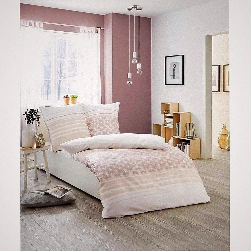 Kaeppel Satin Bettwäsche 135x200 cm + 80x80 cm Creme Bettbezug