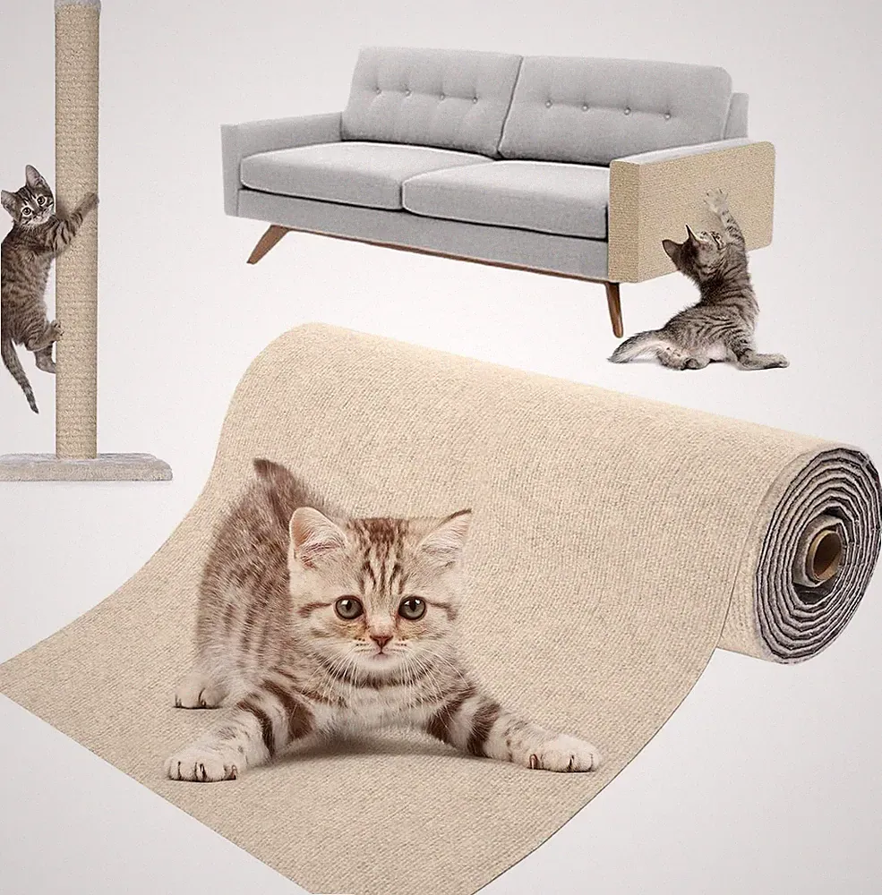 Katzen Kratzmatte Selbstklebend XXL für Katzen, 200 x 40 cm, Kratzschutz für S