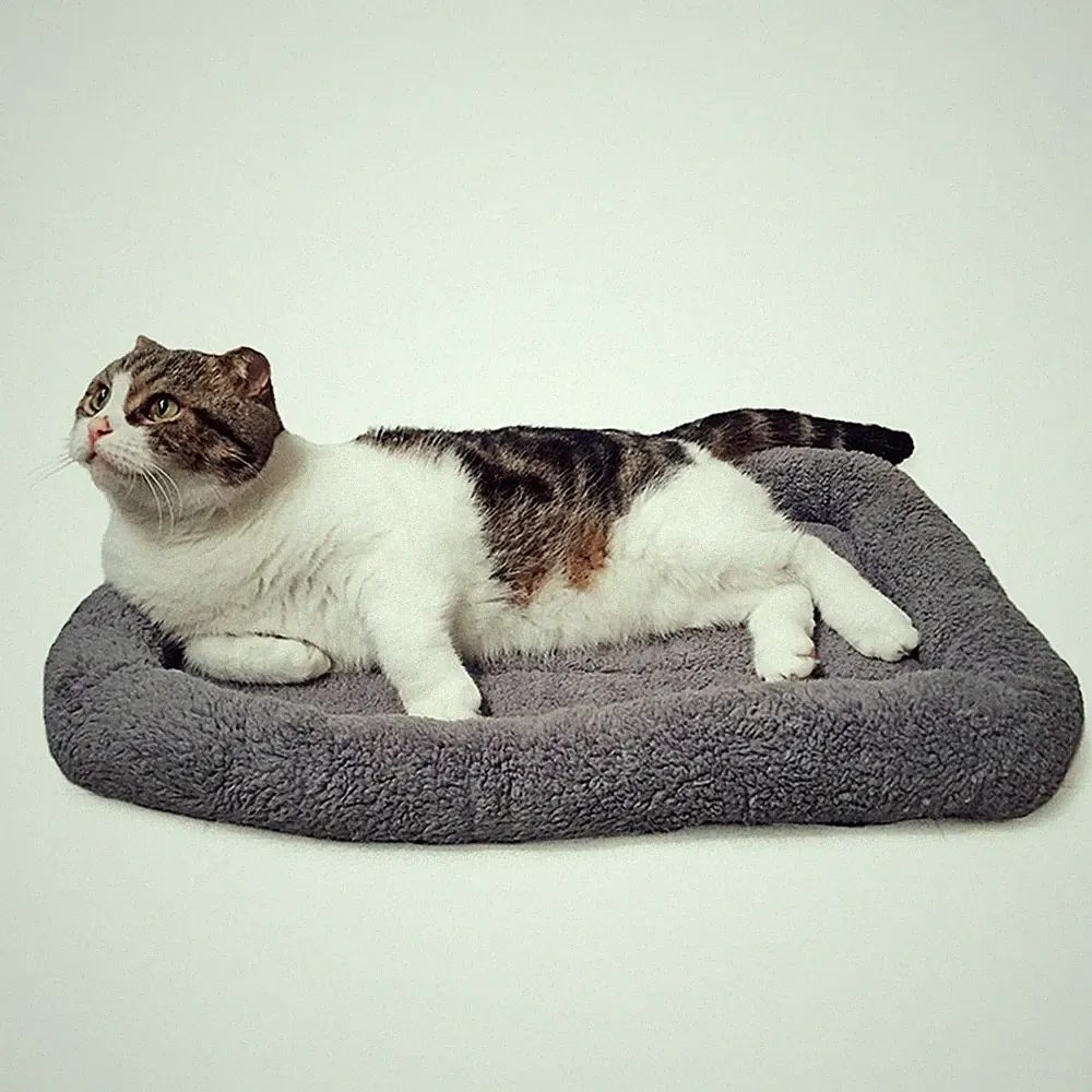 Katzenbett Waschbar Katzenkissen zum Schlafen Eckig Katzen Schlafkissen für K...