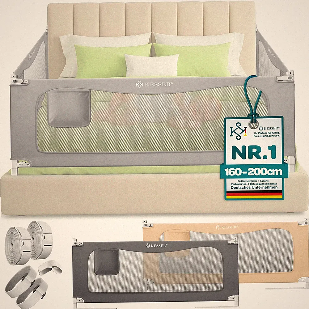 KESSER® Bettgitter Höhenverstellbar Rausfall Schutz Gitter Boxspring Kinder Bett