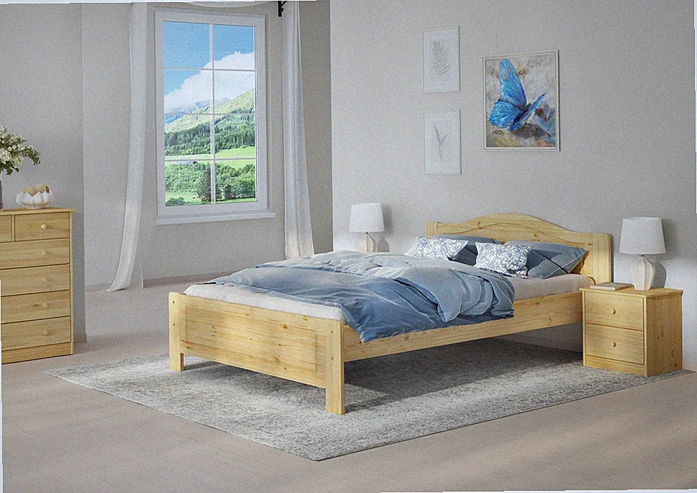 Kieferbett natur Doppelbett 140x200 Futonbett Bett Massivholz Zubehör wählbar